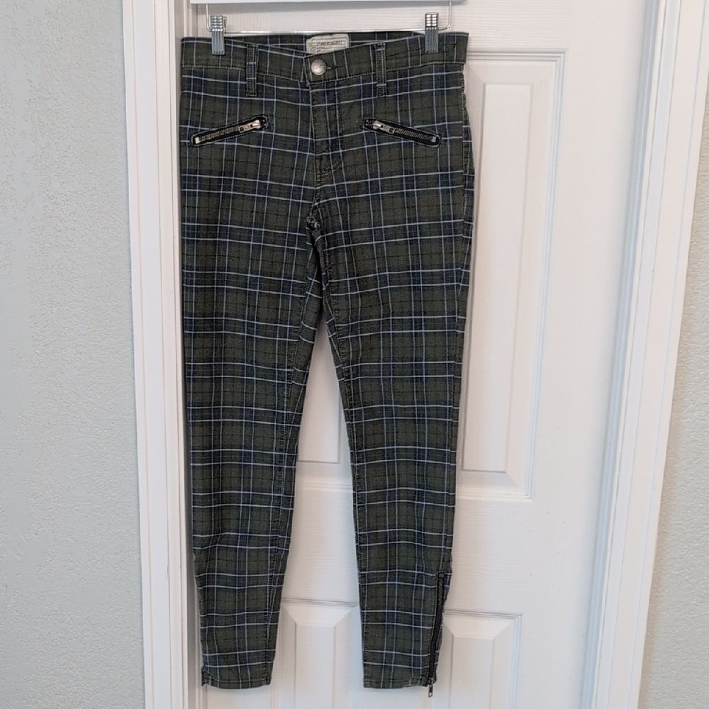 Current/Elliott The Soho Zip Stiletto Highlander Plaid Skinny Jeans